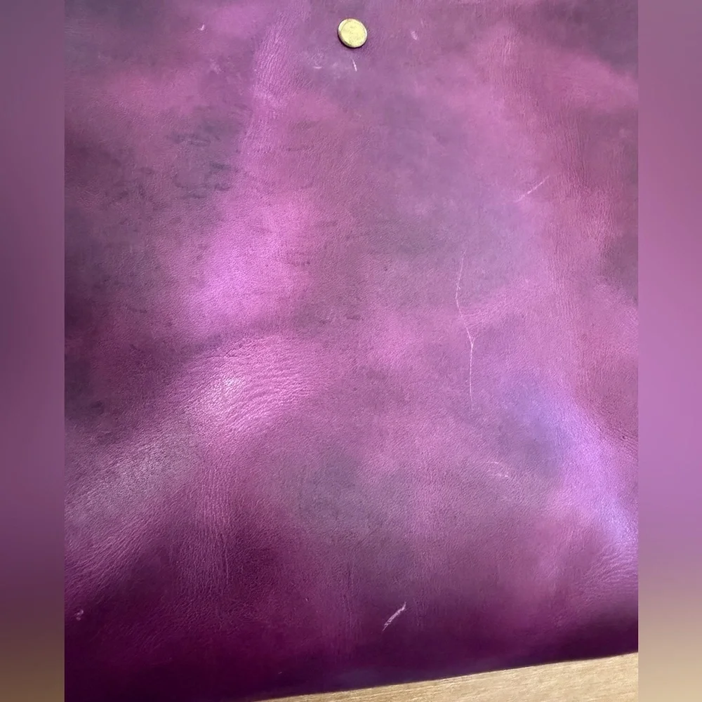 Salish Leathercraft Purple Bucket Bag - Picture 2 of 8